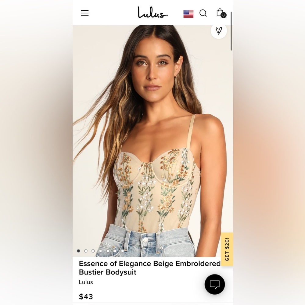 Essence of Elegance Beige Embroidered Bustier Bodysuit / Lulus